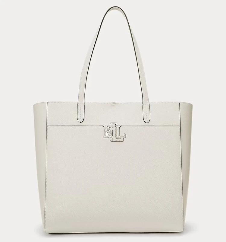 ローレン ラルフ ローレン ペブルド レザー ラージ Cameryn トート バッグ ソフト ホワイト