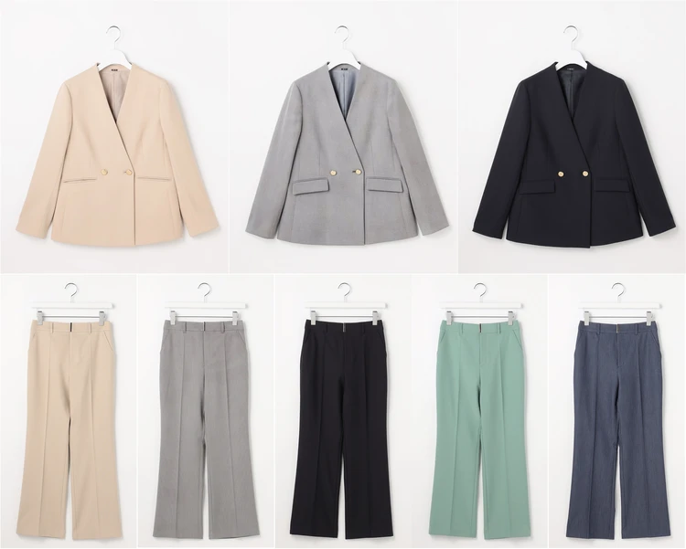 エニィ スィス 褒めらレディシリーズ 新型のジャケットとセミフレアパンツ カラバリ