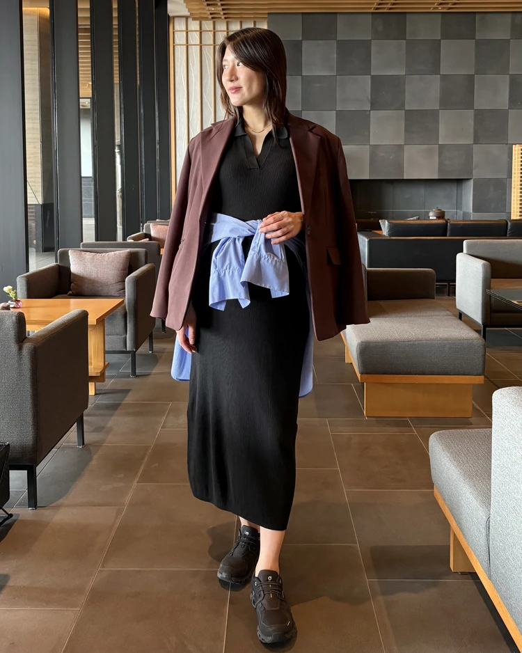 【UNIQLO】スキッパーポロニットワンピースで旅行も快適#一軍ワンピ_1