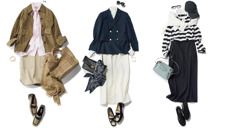 【2026春最旬！異素材ローファー3選】きれいめ派の相棒“Iラインスカート”は足もとから垢抜けさせて