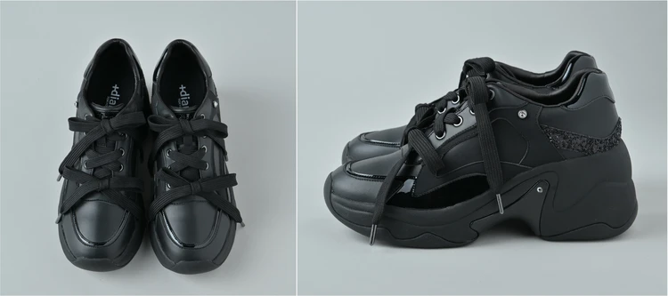 甘めスタイルに好相性！ 美脚見えも叶える「プラス ダイアナ」の厚底スニーカー【きれいめ服に似合う黒スニーカー】