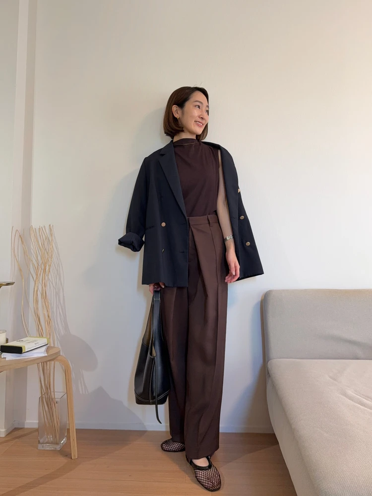 初秋ブラウンコーデ2選|30代シンプル派の着回し術#ファッション部_5