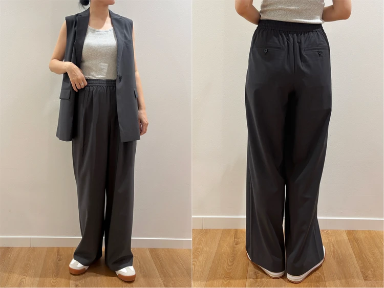 【UNIQLO(ユニクロ)】新作の「イージータックパンツ」をライターが試着レビュー! ラクなのにきちんと見えする万能シルエット #BAILA読む試着室