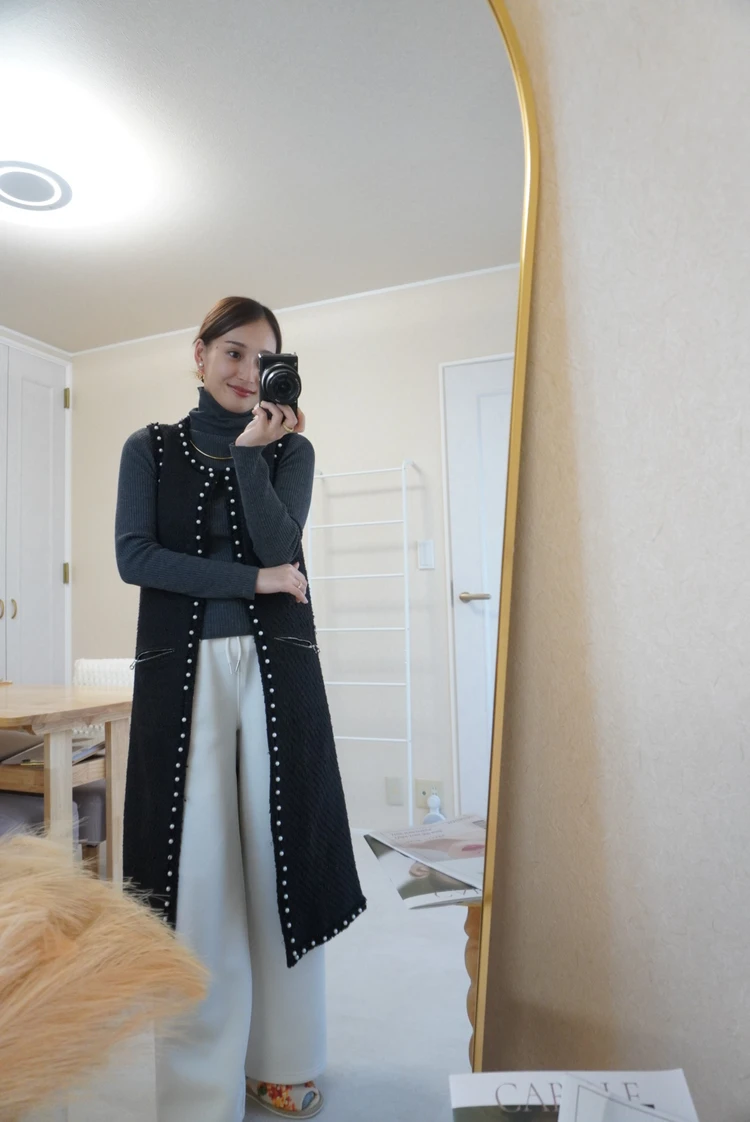 骨格ストレートのマタニティコーデ