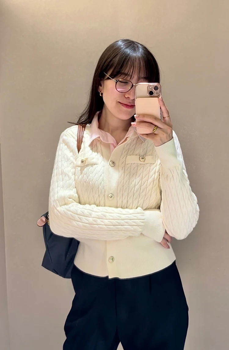 anuans(アニュアンス)スタンダードシャツ🌸ピンクシャツを使った春コーデ_3