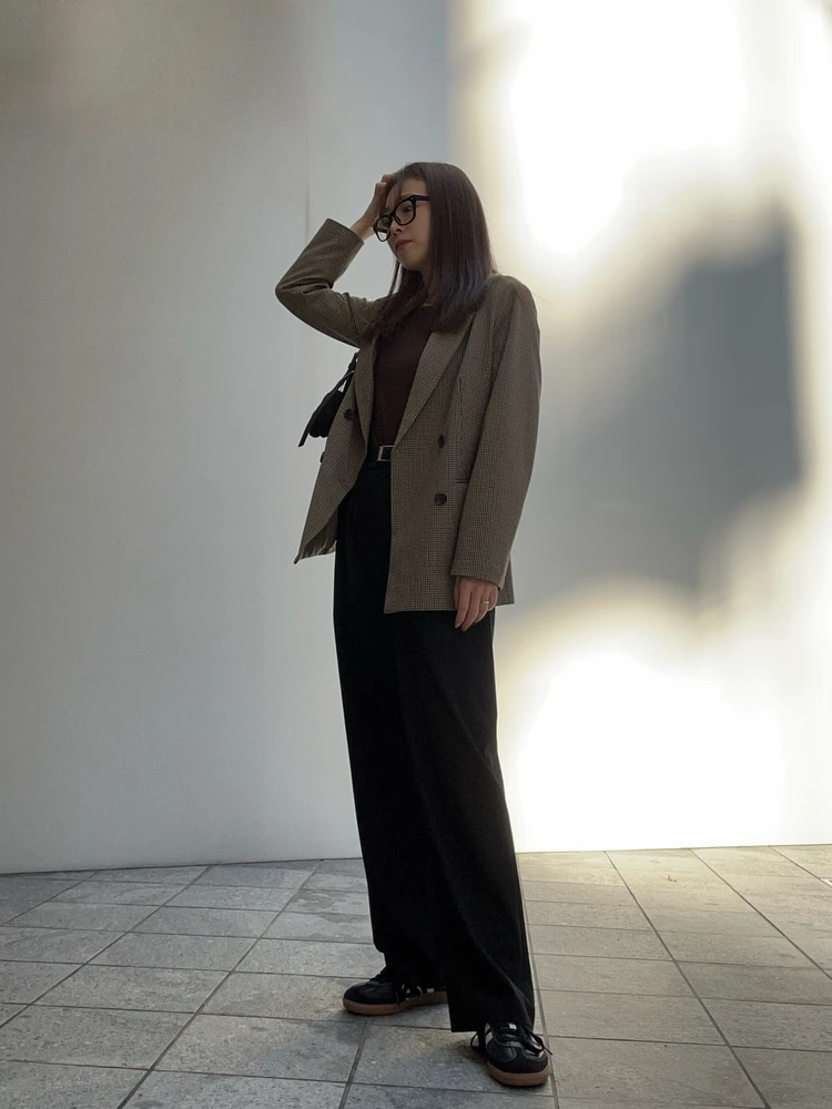 jacket: GU tops: BASEMENTonline bottoms: UNIQLO shoes: ADAM ET ROPE’ × adidas bag: H&M きれいめカジュアルプチプラコーデ