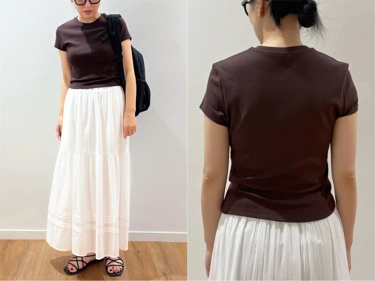 【UNIQLO（ユニクロ）】新作の「ミニT」をライターが試着レビュー！ コンパクト見えでスタイルアップがかなう #BAILA読む試着室