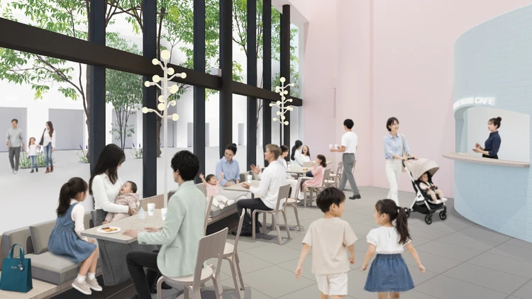 「WHITE BEAR CAFE」はピンクを基調とした空間に