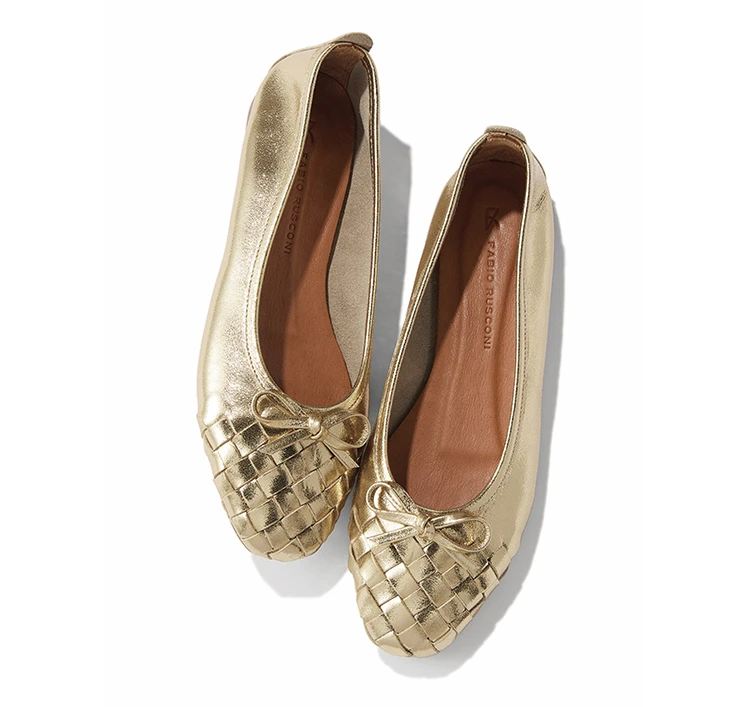 ファビオ ルスコーニ レザーメッシュフラットシューズ ¥31,900