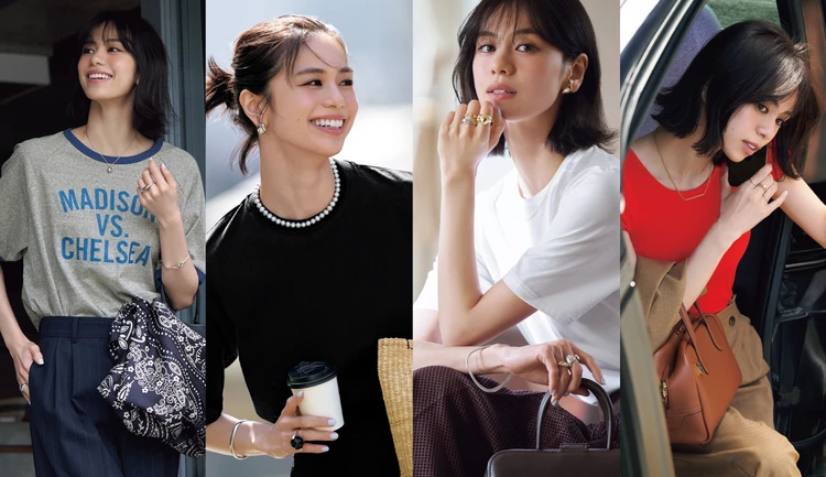 【2026年夏最旬！Tシャツコーデ6選】シンプルTシャツにジュエリーでセンスを盛ってときめき指数、急上昇！