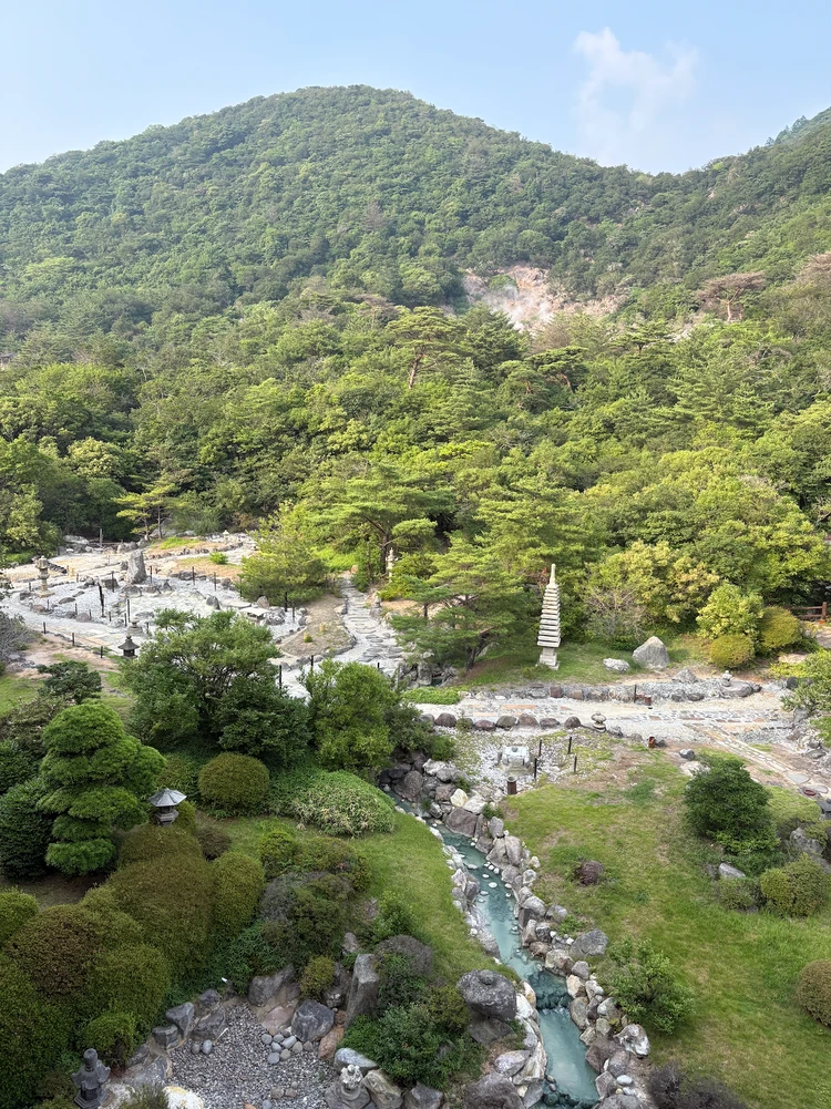 お部屋から見た眺めた庭園・雲仙地獄