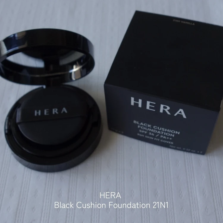 HERA ブラッククッションファンデ  カバー力とツヤのバランスが良い韓国コスメのクッションファンデーション
