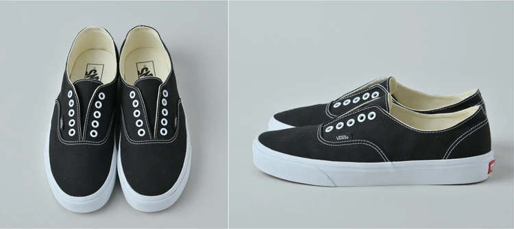 ミニマルで快適。「Vans」の「オーセンティック ゴア」は着脱ラクなスリッポン仕様【きれいめ服に似合う黒スニーカー】
