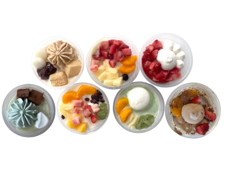 しろくまアイス7種類並べての写真