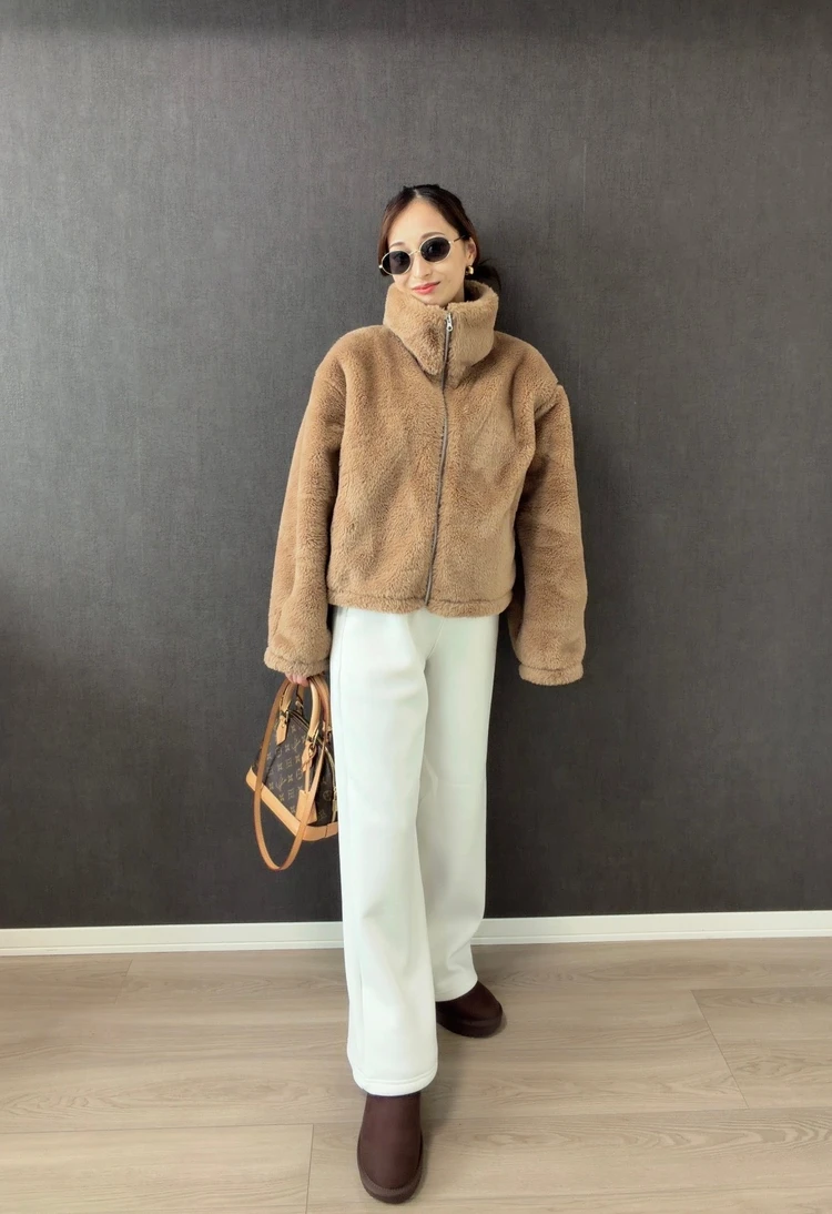 GUでつくる顔タイプエレガントのカジュアル冬コーデ