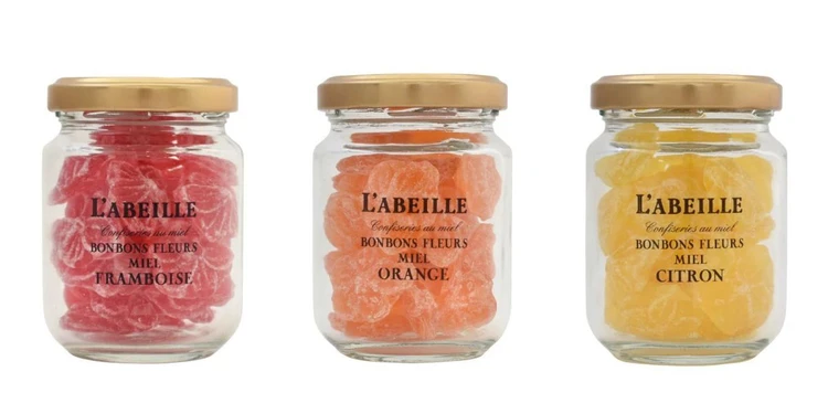 L'ABEILLE(ラベイユ)ボンボンフルール ミエル (ラズベリー・オレンジ・レモン各52g)