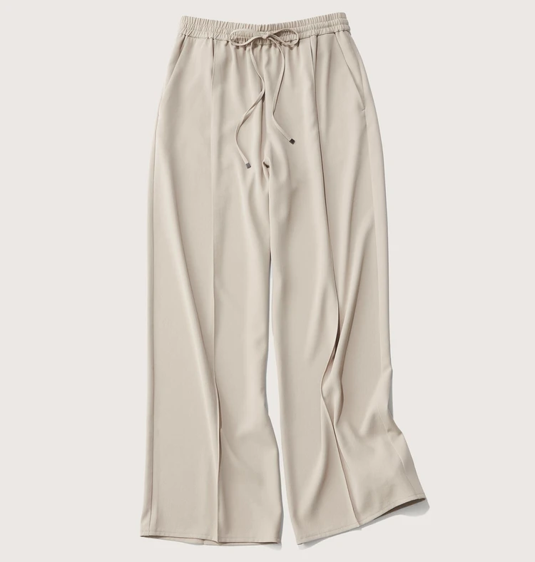 ソージュ　ヴィンテージサテンドロストワイドパンツ　BEIGE