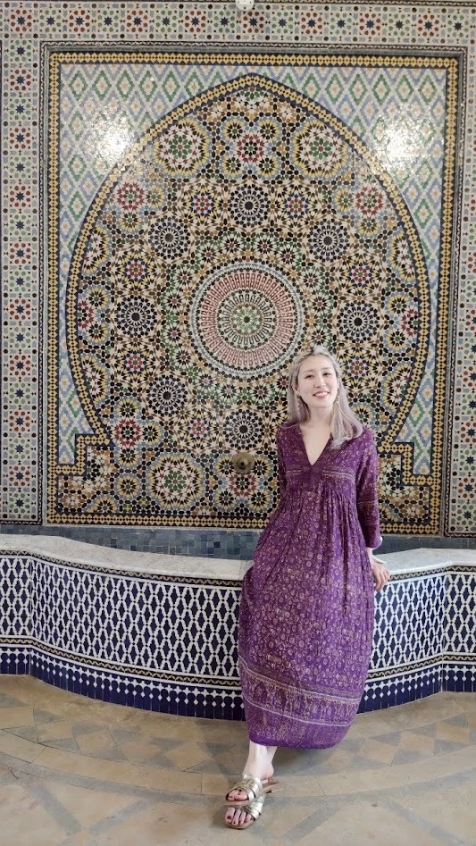 モロッコ旅行　コーディネート　ワンピース