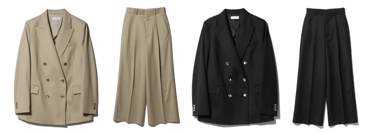 エストネーション ドスキン メタルダブルジャケット&ドスキン ワンタックパンツ カラバリ