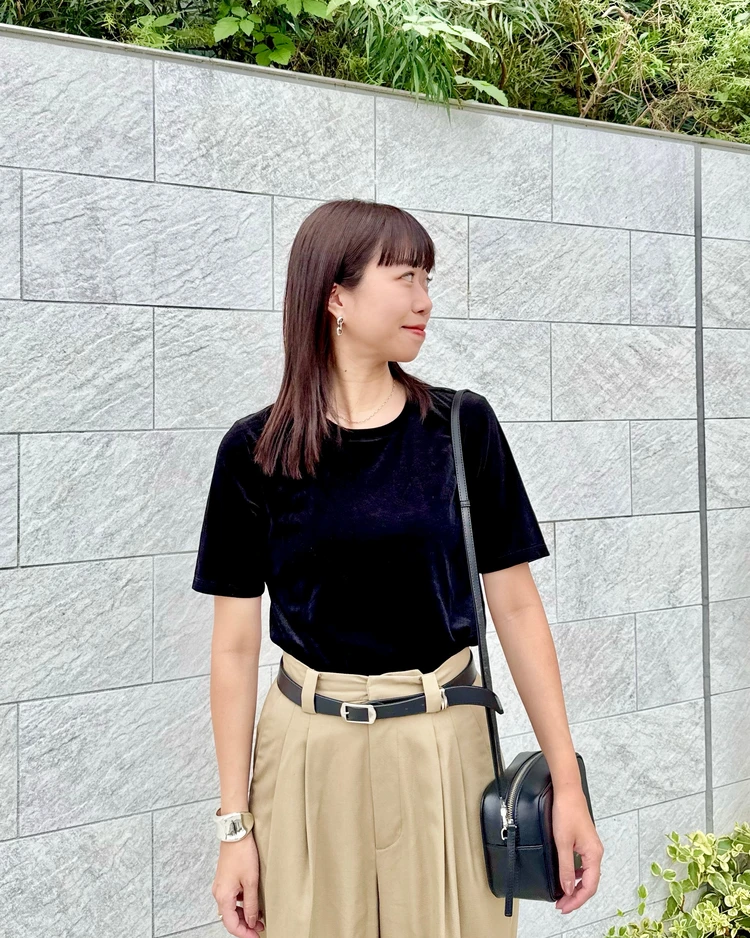 【GUで爆売れ】790円で高見えが叶う！2色買いした【シアーベロアT】のトレンド着回し4コーデ🤎_8