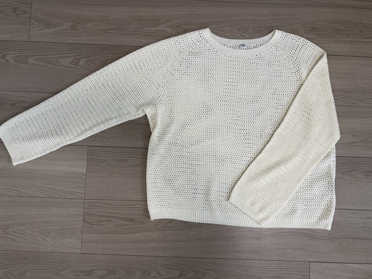 【UNIQLO】3Dメッシュクルーネックセーター / White