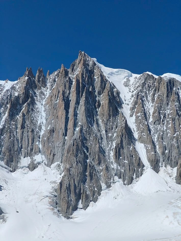 イタリア　モンブラン　夏　雪山