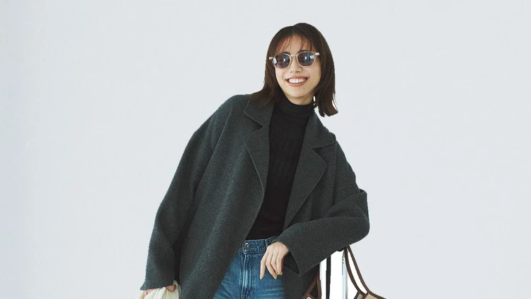 【週末旅コーデ】デニムが軸の大人カジュアル【BAILA今日のコーデ】