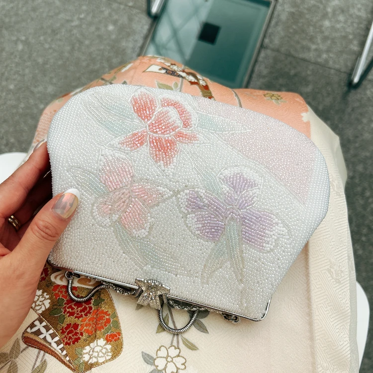 オーロラミラー×フレンチネイル×訪問着