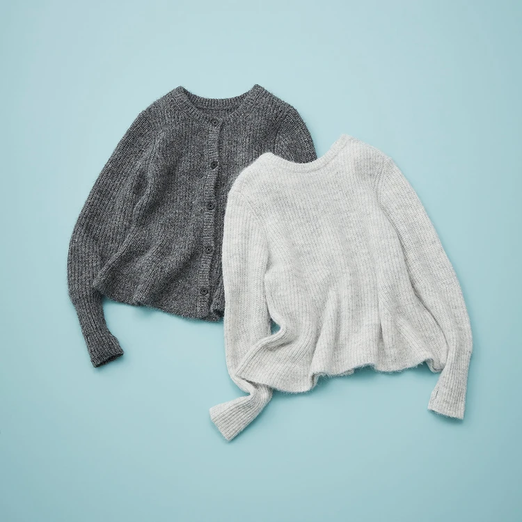 ペプラムニットカーディガン