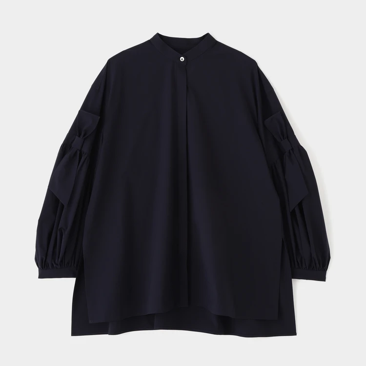 ル フィル　SOLOTEXブロードリボンブラウス　ネイビー