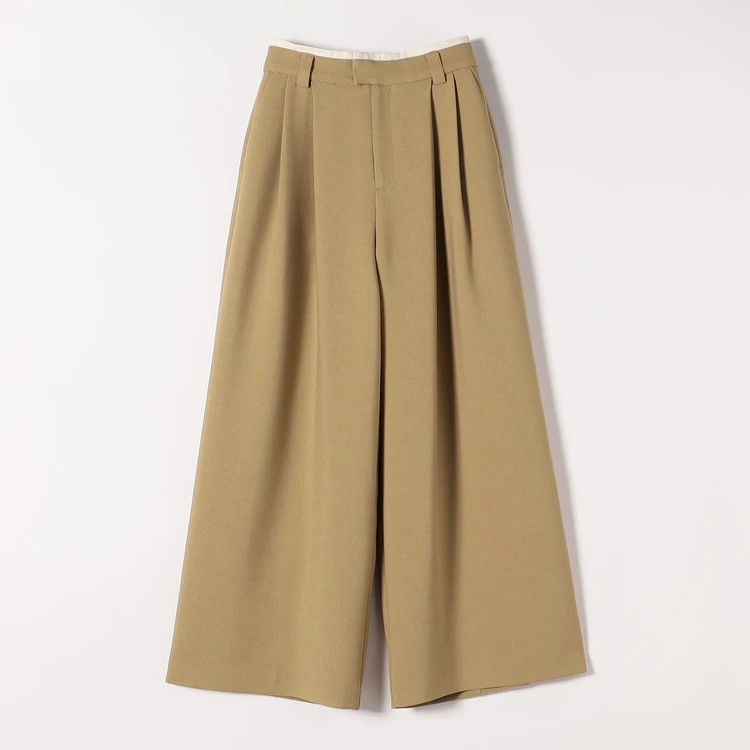 カランシエル ダブルクロス ウエスト ライン タック ワイド パンツ ¥12650