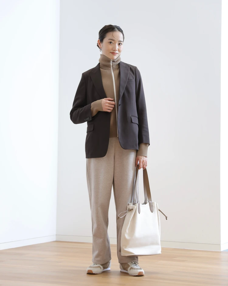 UNIQLO : C ユニクロ　シー　2026　春夏　新作　試着会　コレクション　コーディネート　テーラードジャケット　ミラノリブフルジップカーディガン　イージーワイドパンツ　コーデ