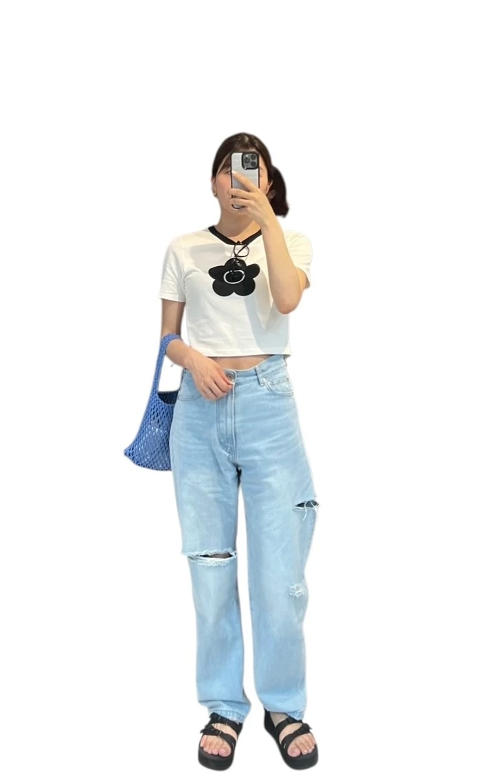 スローブイエナ、スローブイエナデニム、Tシャツコーデ、シンプル夏コーデコーデ、