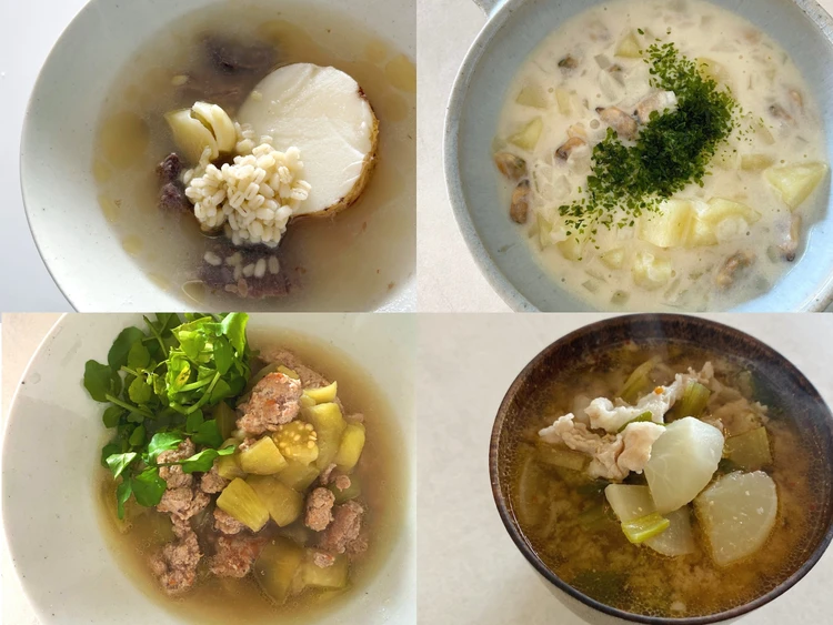 【長谷川あかりの簡単スープレシピ8選】豚汁・クラムチャウダー・ 塩スープ…1品でメインになる「ご自愛ごはん」まとめ