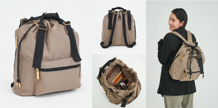 上品に映える！「ヴィオラドーロ」の2WAYナイロンリュック【優秀通勤リュック】