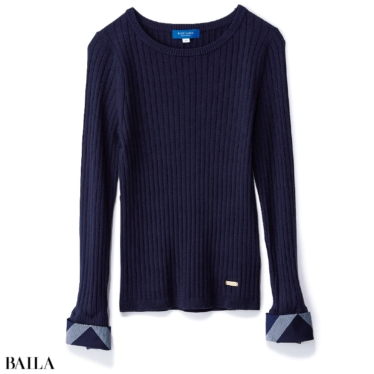 【あか抜けフェミニン部門 リブニット】【2位】ブルーレーベル・クレストブリッジの袖カフスニット ¥18000