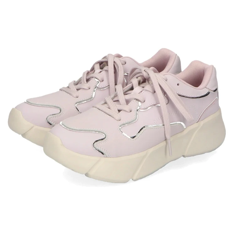 ORTR　メタリックライン厚底スニーカー　パープル