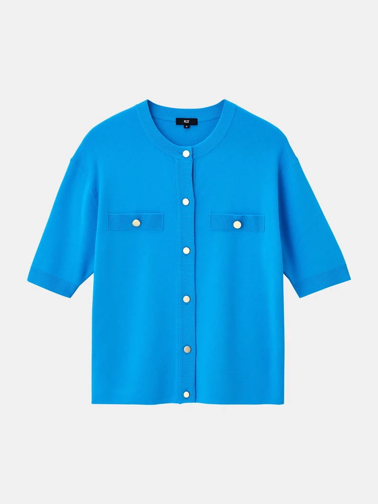 UVカットレーヨンブレンド 半袖カーディガン¥8990