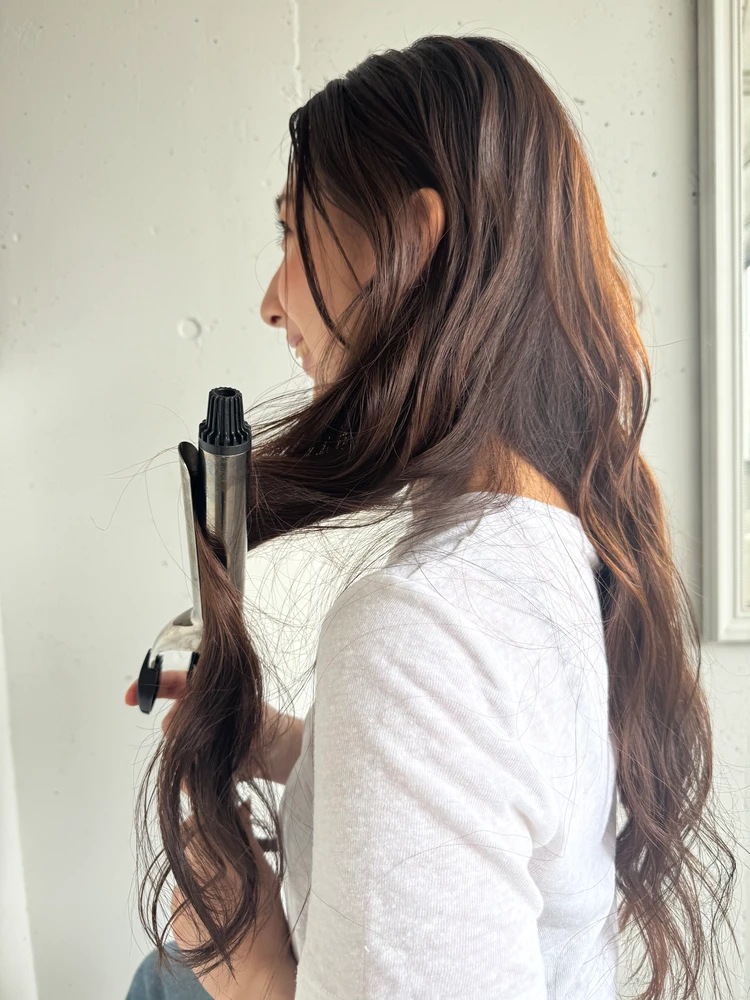 30代髪型・ロングのヘアアレンジプロセス 1