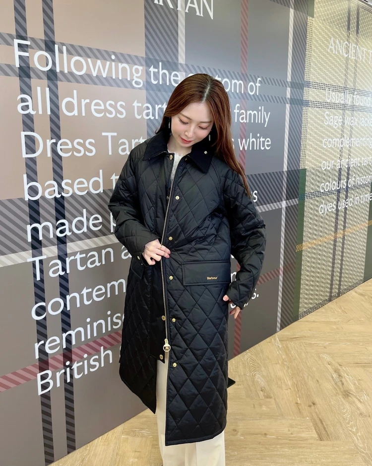 バブアー　ダウンコート　ロング丈