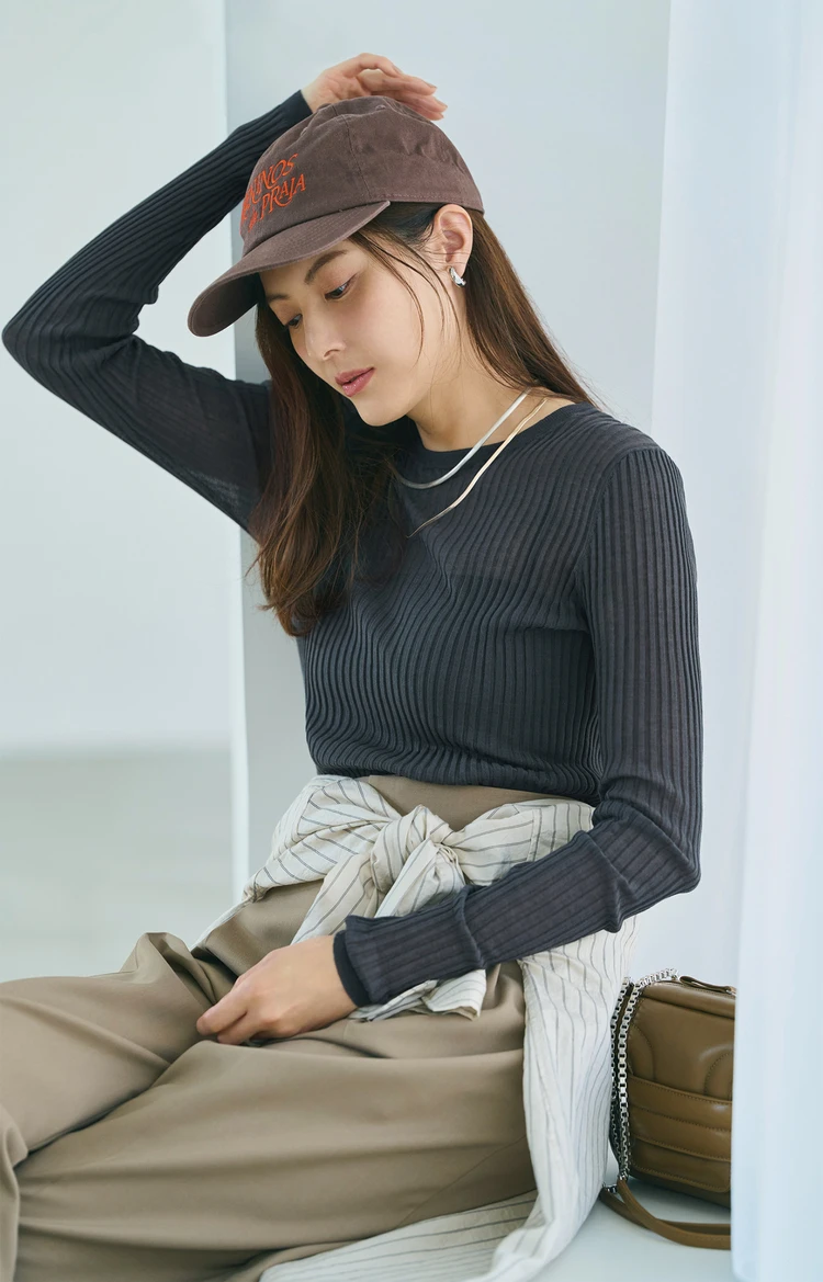 佐藤ありさ　【Marisol 限定】シアーリブニット