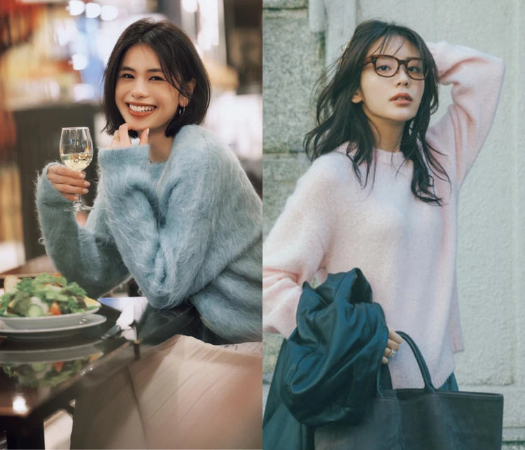 【26年春】大人女子の「カラーニット」コーデ33選。 ブラウン、ベージュ、ピンク、グリーン…気分を上げる色ニットを楽しんで。