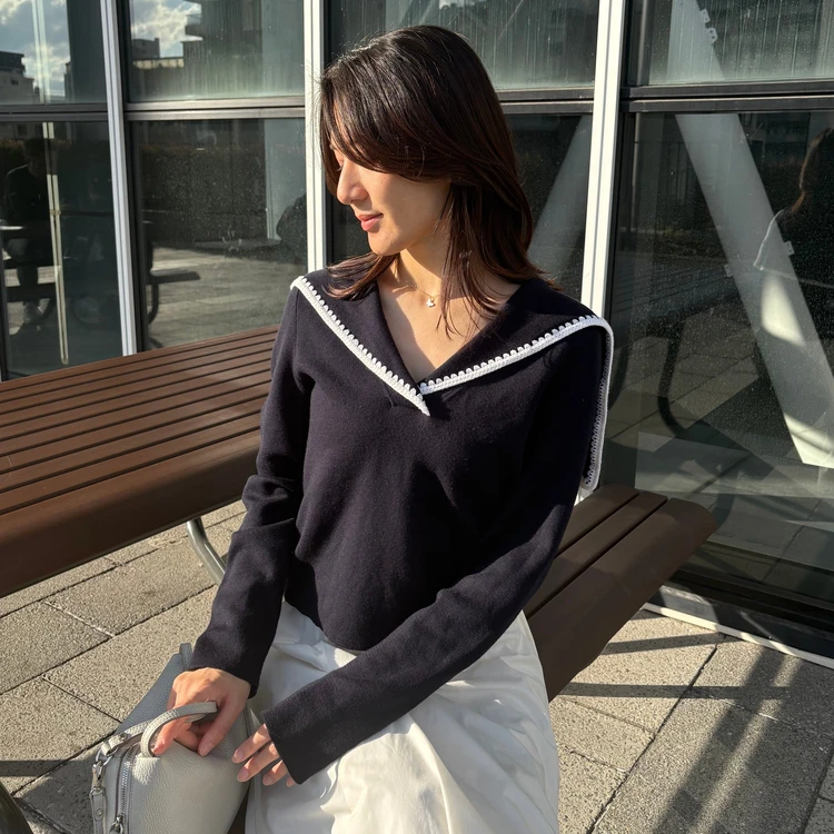 顔まわりが華やかに◎フランス発『Sézane』のセーラーニット_3