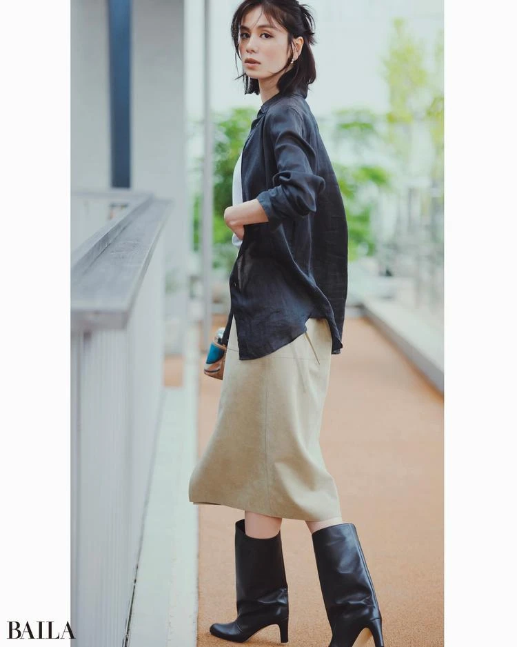 シアーシャツ 秋コーデ