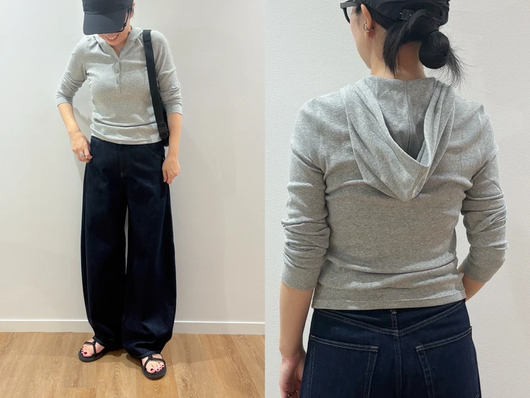 【UNIQLO(ユニクロ)】新作の「フーデッドリブT」をライターが試着レビュー!カジュアルなのに女性らしく着られる #BAILA読む試着室
