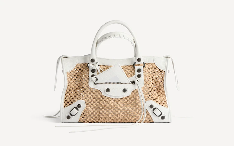 バレンシアガ LE CITY BAG SMALL NATURAL AND OPTIC WHITE