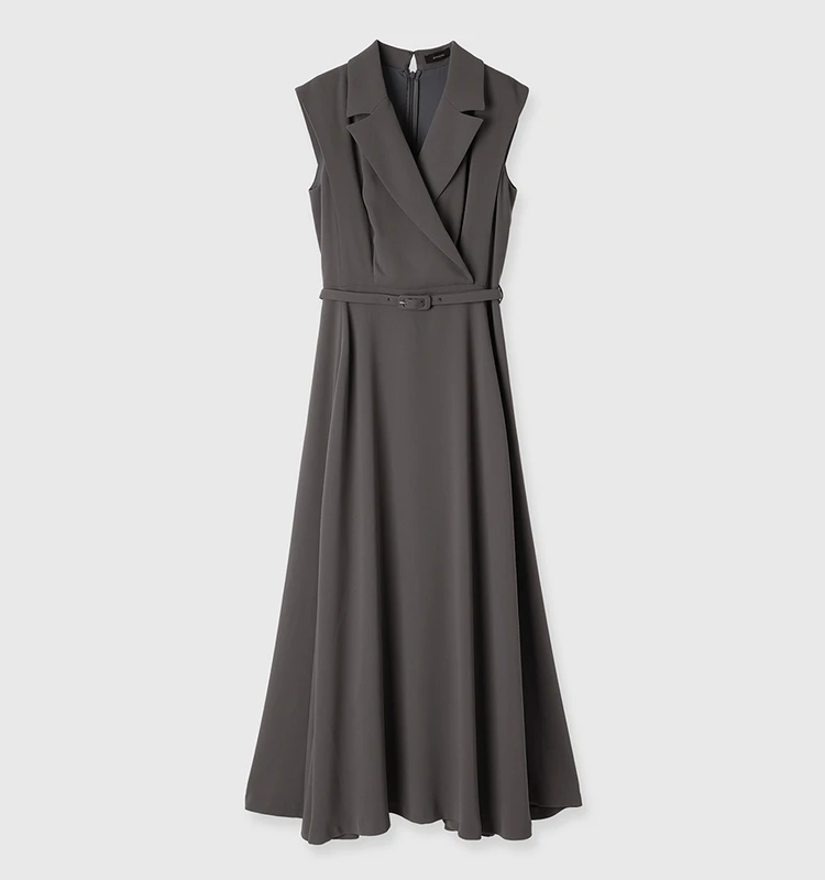 アニュアンス ダブルサテンテーラードフレアワンピース ¥22000