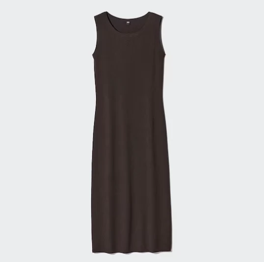 【UNIQLO(ユニクロ)】秋先まで使える！ウォッシャブルリブニットワンピース／ノースリーブ 1,990円_1
