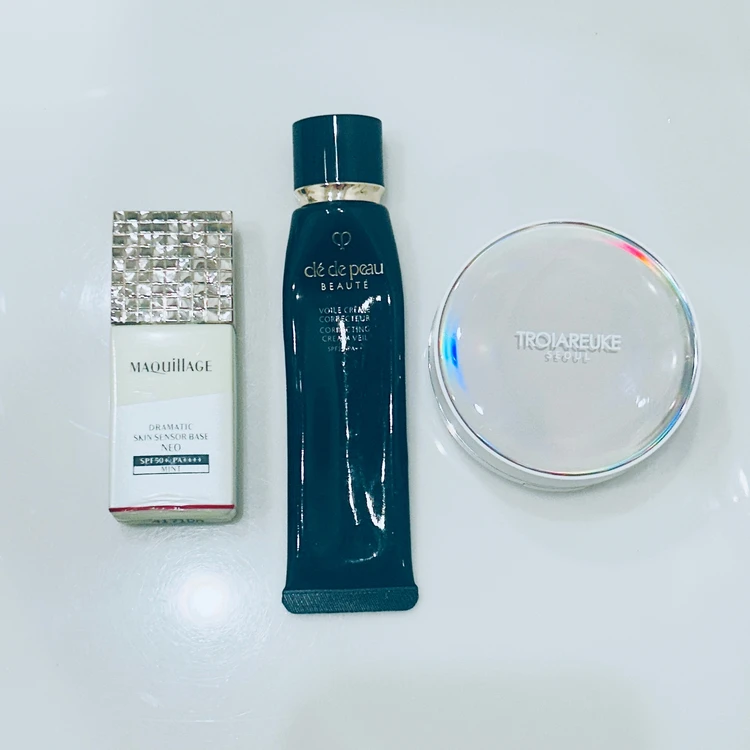 マキアージュ「ドラマティックスキンセンサーベース NEO / ミント」、クレ・ド・ポー ボーテ「ヴォワールコレクチュールｎ」、トロイアルケ「SEOUL エステティッククッション／ピンクベージュ」