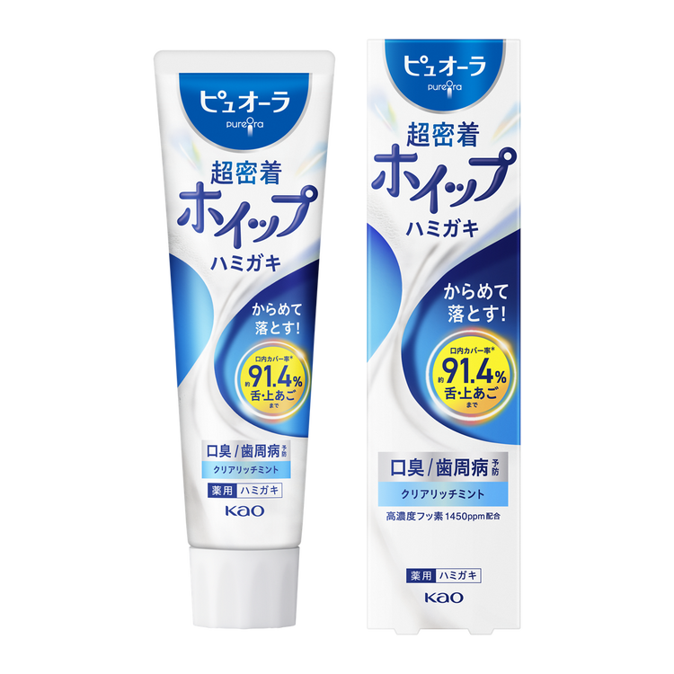 ピュオーラ 超密着ホイップハミガキ クリアリッチミント